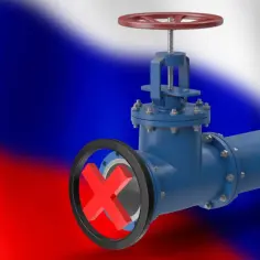 Zawór gazowy z czerwonym krzyżykiem symbolizuje problem z dostawami gazu. Jak zakręcić gaz w domu, gdy brakuje ogrzewania?